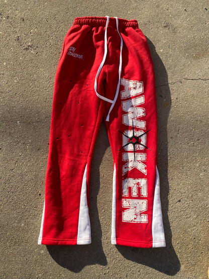Awoken Flared Sweats Red