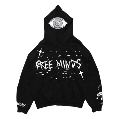 Free Minds Full Zip Black and White