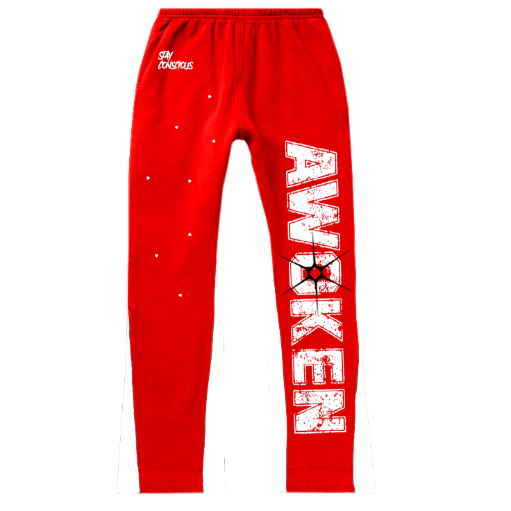 Awoken Flared Sweats Red