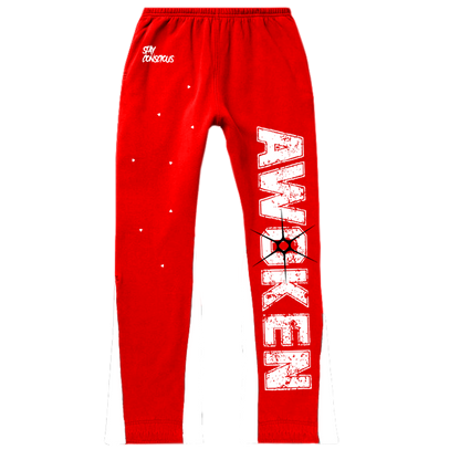 Awoken Flared Sweats Red